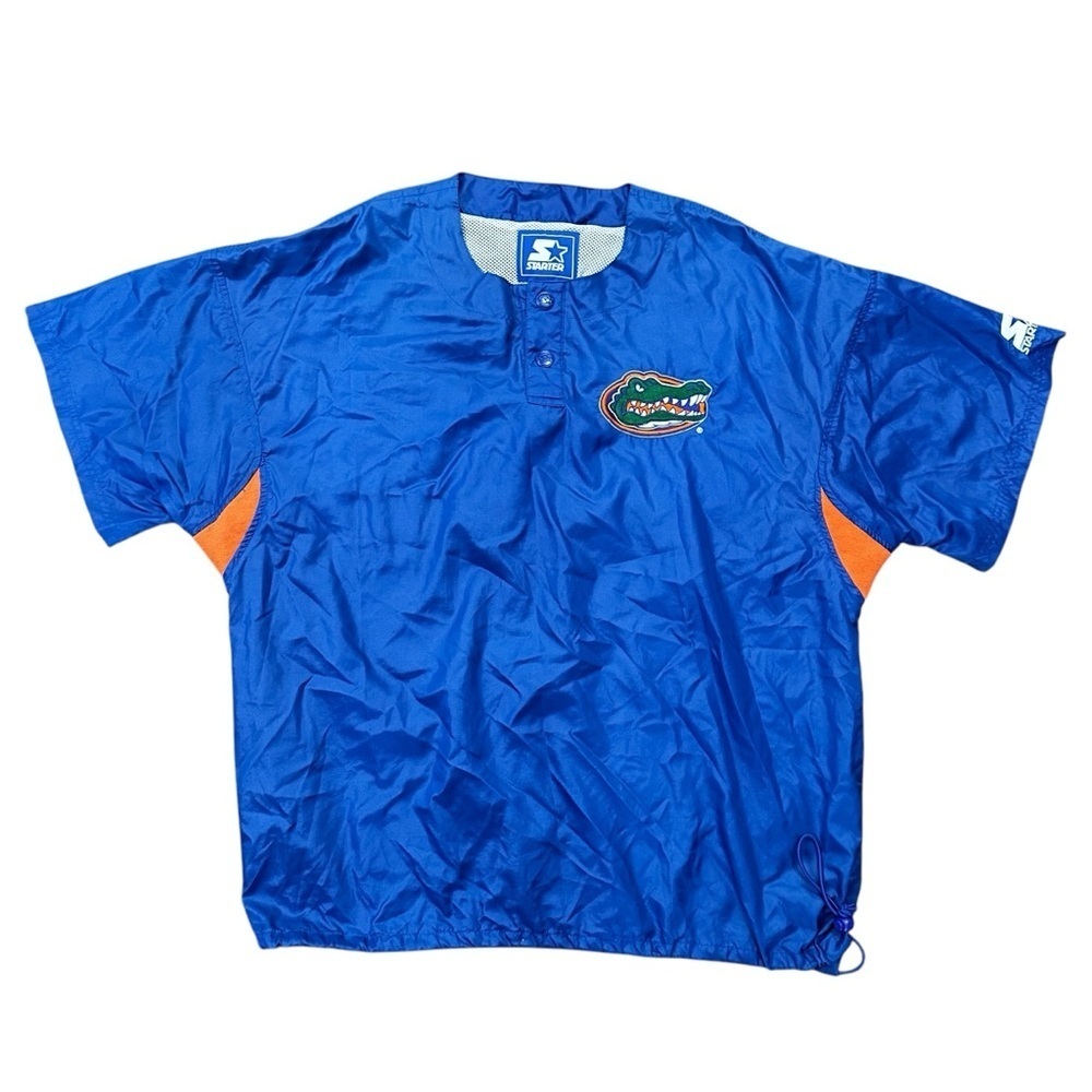 STARTER Y2K Blue Florida Gators Embroidered Sports Windbreaker Pullover Sz L